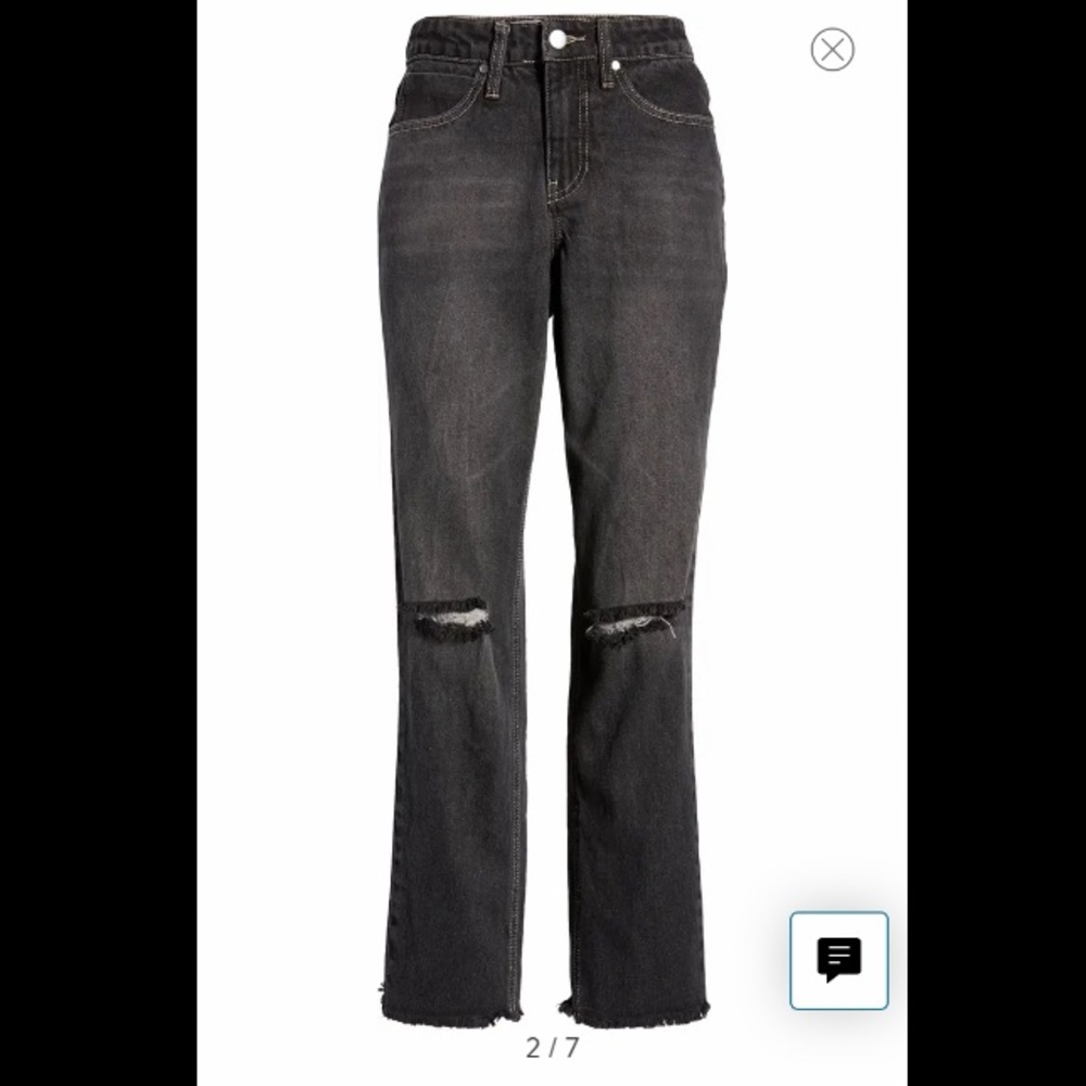 Ripped High Waist Ankle Mom Jeans